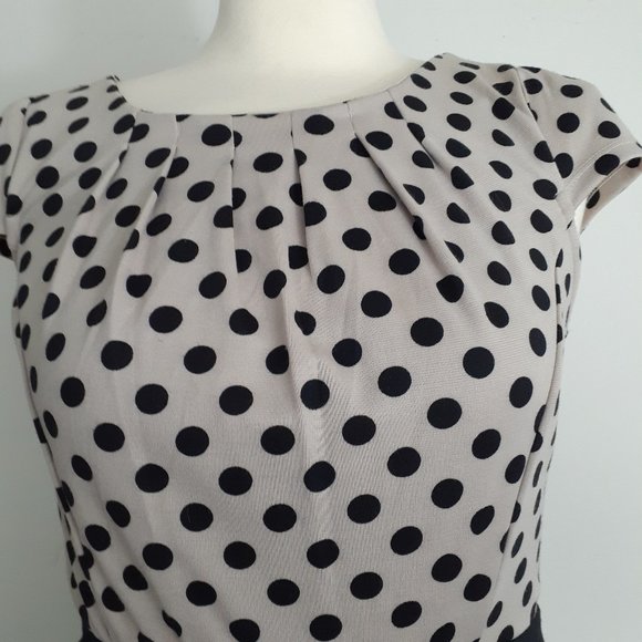 ELLE Polka Dot Peplum Dress - Size 4 - Picture 4 of 9